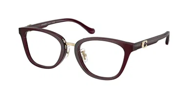 Coach Hc6272f Asian Fit Women's Glasses, Red, Size 51