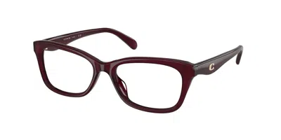 Coach Hc6285f Asian Fit 5915 Women's Glasses Red Size 54 - Free Lenses - Blue Light Block Available In Black