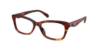 Coach Hc6285f Asian Fit 5938 Women's Glasses Tortoiseshell Size 54 - Free Lenses - Blue Light Block Availa In Brown