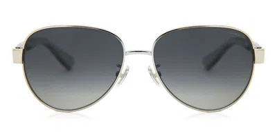 Coach Hc7111 L1128 Polarized 9001t3 Occhiali Da Sole Argentati Per Donna In Silver