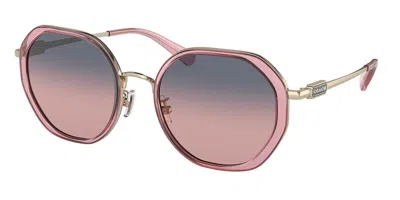 Coach Hc7141 Cd477 90050j Women's Sunglasses Gold Size 54 In Pink