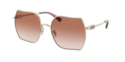 Coach Hc7142 Cd476 942913 Women's Sunglasses Gold Size 58 In Brown