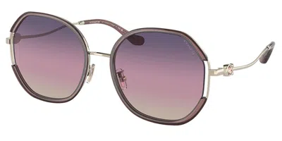 Coach Hc7144bd Cd452 Asian Fit 9413u6 Women's Sunglasses Gold Size 59 In Purple