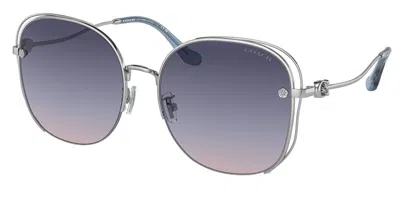 Coach Hc7145bd Cd453 Asian Fit 90018h Women's Sunglasses Silver Size 60