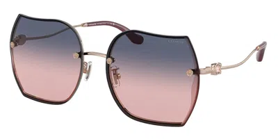 Coach Hc7146bd Cd454 Asian Fit 93310j Women's Sunglasses Rose-gold Size 60