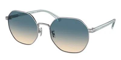 Coach Hc7147 Ch556 Asian Fit 90014m Women's Sunglasses Silver Size 56 In Metallic