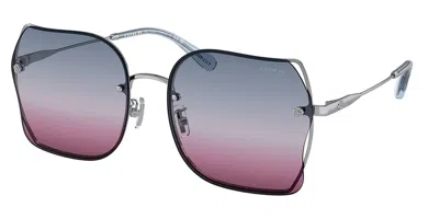Coach Hc7150d Ch574 Asian Fit 9001i8 Women's Sunglasses Silver Size 60 In Multi
