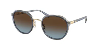 Coach Hc7154 Cl924 943513 Women's Sunglasses Blue Size 52 In White