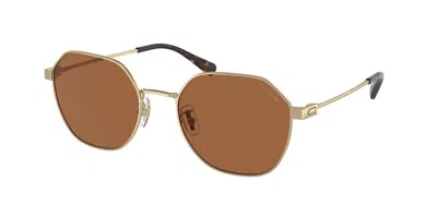 Coach Hc7155 Cl915 900573 Men's Sunglasses Gold Size 54 In Metallic