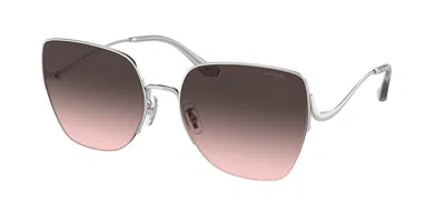 Coach Hc7156d Cl904 Asian Fit 900146 Women's Sunglasses Silver Size 60