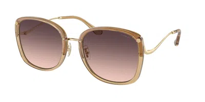 Coach Hc7157d Cl905 Asian Fit 5736u8 Women's Sunglasses Brown Size 58