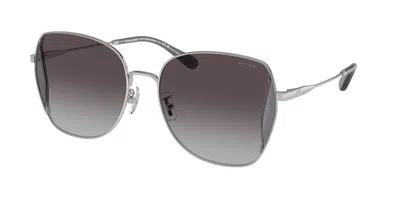 Coach Hc7158d Cl906 Asian Fit 90013c Women's Sunglasses Silver Size 58 In Metallic