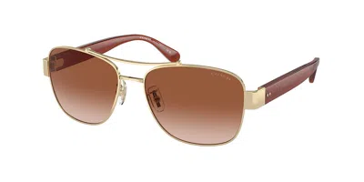 Coach Hc7161 Cr617 900513 Women's Sunglasses Gold Size 56