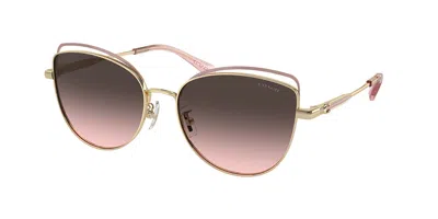 Coach Hc7162 Cr621 900546 Women's Sunglasses Gold Size 57