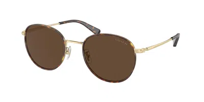 Coach Hc7163 Cr631 90053g Men's Sunglasses Gold Size 52 In Neutral