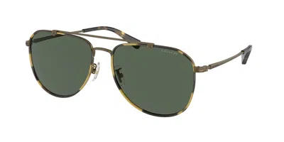 Coach Hc7164 Cr626 933371 Men's Sunglasses Gold Size 59 In Green