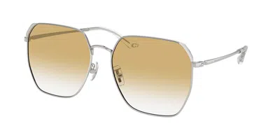 Coach Hc7165d Cr638 Asian Fit 90012q Women's Sunglasses Silver Size 60 In Yellow