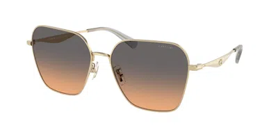 Coach Hc7168 Cw189 900518 Women's Sunglasses Gold Size 58