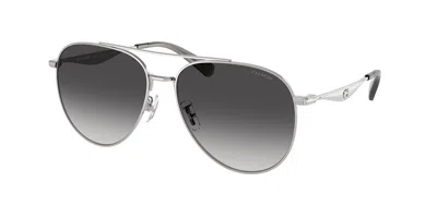 Coach Hc7169 Cw193 90013c Women's Sunglasses Silver Size 57