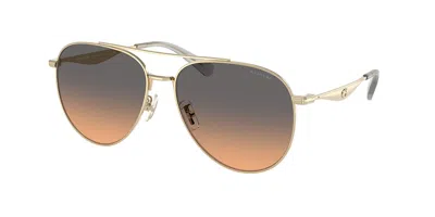 Coach Hc7169 Cw193 900518 Women's Sunglasses Gold Size 57