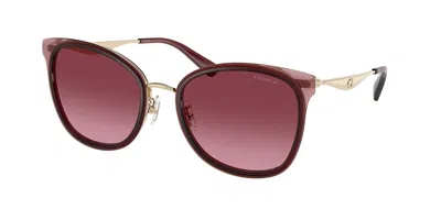 Coach Hc7170 Cw185 94518h Women's Sunglasses Gold Size 56
