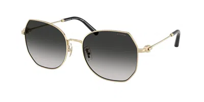 Coach Hc7175 Cad79 90053c Women's Sunglasses Gold Size 56