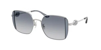 Coach Hc7177b Cad72 900135 Women's Sunglasses Silver Size 51
