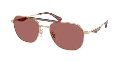 Coach Hc7178 Cae80 90050h Men's Sunglasses Gold Size 57