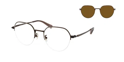 Coach Hc7179 Cae81 With Clip-on 947183 Men's Glasses Brown Size 52 - Free Lenses - Blue Light Block Availa In Metallic