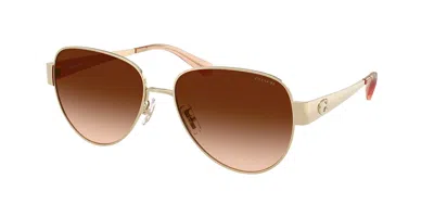 Coach Hc7186 Cdp37 900574 Occhiali Da Sole Oro Per Donna In Gold