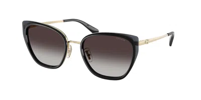 Coach Hc7187 Cdp56 94848g Occhiali Da Sole Oro Per Donna In Black