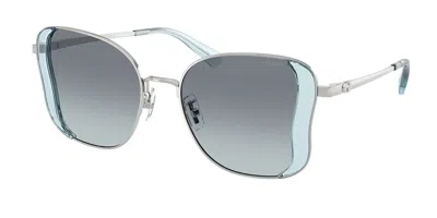 Coach Hc7188 Cdp51 900119 Women's Sunglasses Silver Size 50 In Blue