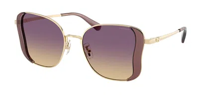 Coach Hc7188 Cdp51 900570 Women's Sunglasses Gold Size 55 In Brown