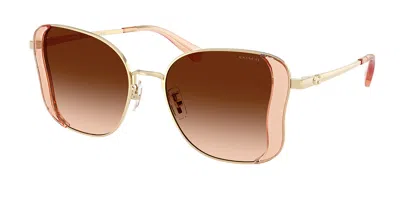 Coach Hc7188 Cdp51 900574 Women's Sunglasses Gold Size 50 In Brown