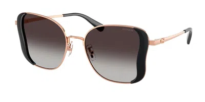Coach Hc7188 Cdp51 94078g Women's Sunglasses Gold Size 50 In Black