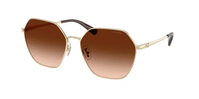 Coach Hc7194 Cfu05 900574 Women's Sunglasses Gold Size 58 In Shiny Light Gold