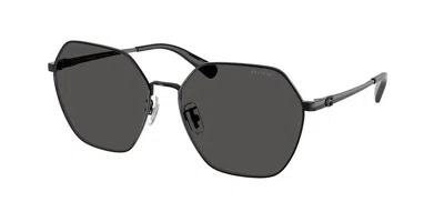 Coach Hc7194 Cfu05 934487 Women's Sunglasses Black Size 58 In Gray