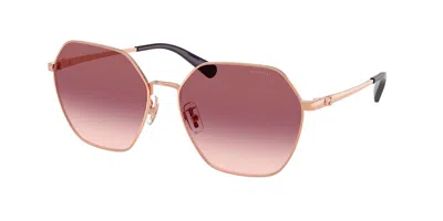 Coach Hc7194 Cfu05 94077w Women's Sunglasses Gold Size 58 In Glossy Rose Gold