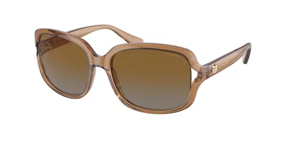 Coach Hc8169 L149 Polarized 5561t5 Women's Sunglasses Brown Size 57 In Pink