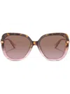 Coach Hc8320 C6180 Square-frame Sunglasses In Pink