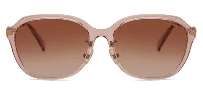 Coach Hc8332d C6199 Asian Fit 566613 Women's Sunglasses Pink Size 56 In Brown