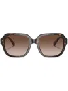 Coach Hc8335u C7989 Square-frame Sunglasses In Brown