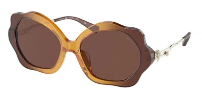 Coach Hc8346bu C9200 57016g Women's Sunglasses Brown Size 55