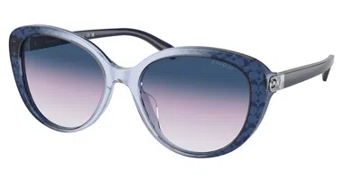 Coach Hc8348u Cd479 57088h Women's Sunglasses Blue Size 56
