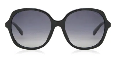 Coach Hc8360u Ch557 Asian Fit Polarized 5002t3 Women's Sunglasses Black Size 57 In Blue
