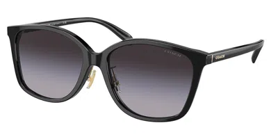 Coach Hc8361f Ch617 Asian Fit 50028g Women's Sunglasses Black Size 57 In Orange