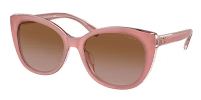 Coach Hc8365u Ch566 Asian Fit 574313 Women's Sunglasses Pink Size 55