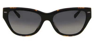 Coach Hc8370u Ch570 Asian Fit Polarized 5764t3 Women's Sunglasses Black Size 54