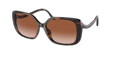 Coach Hc8376u Cl929 512013 Women's Sunglasses Tortoiseshell Size 56 In Brown