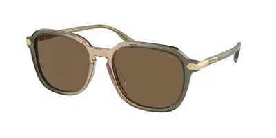 Coach Hc8383u Cl912 579773 Men's Sunglasses Brown Size 55 In White